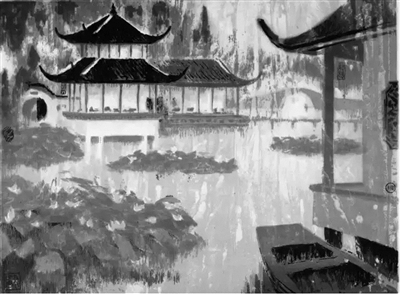 用水墨写意笔法创作“西湖十景” 陈聿强水印版画展亮相快意空间