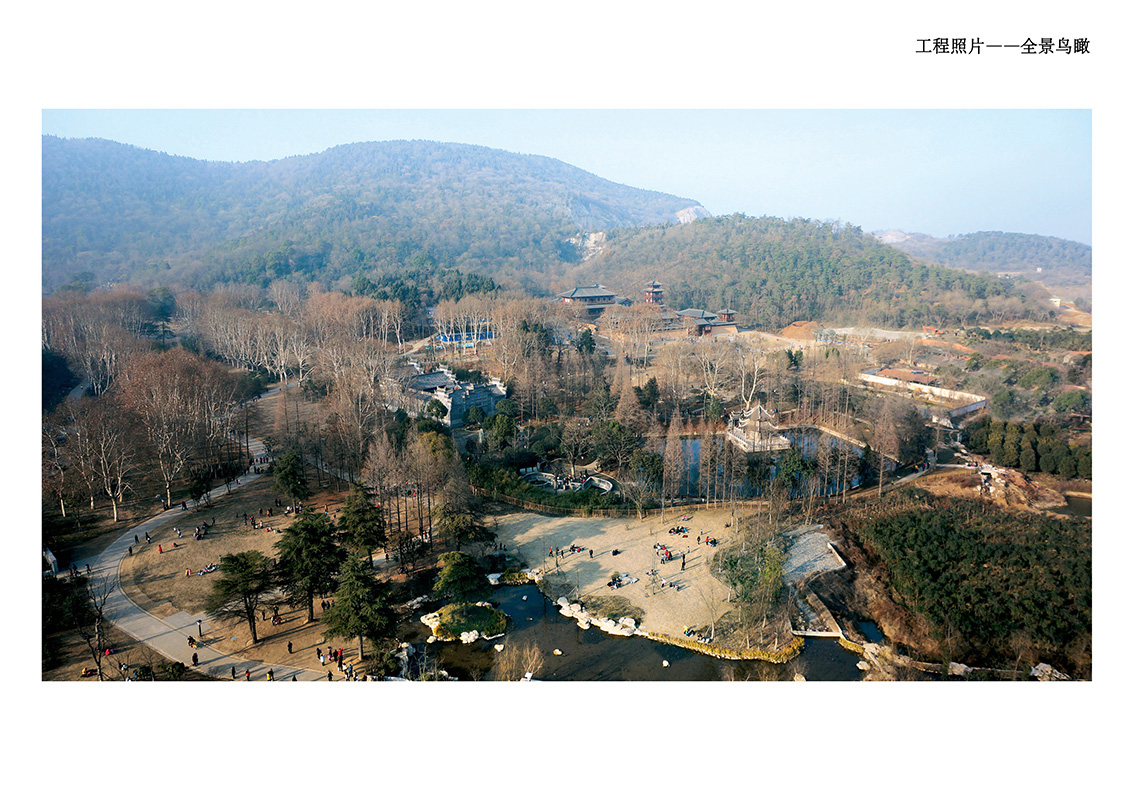 襄阳市习家池景区园林——鸟瞰图