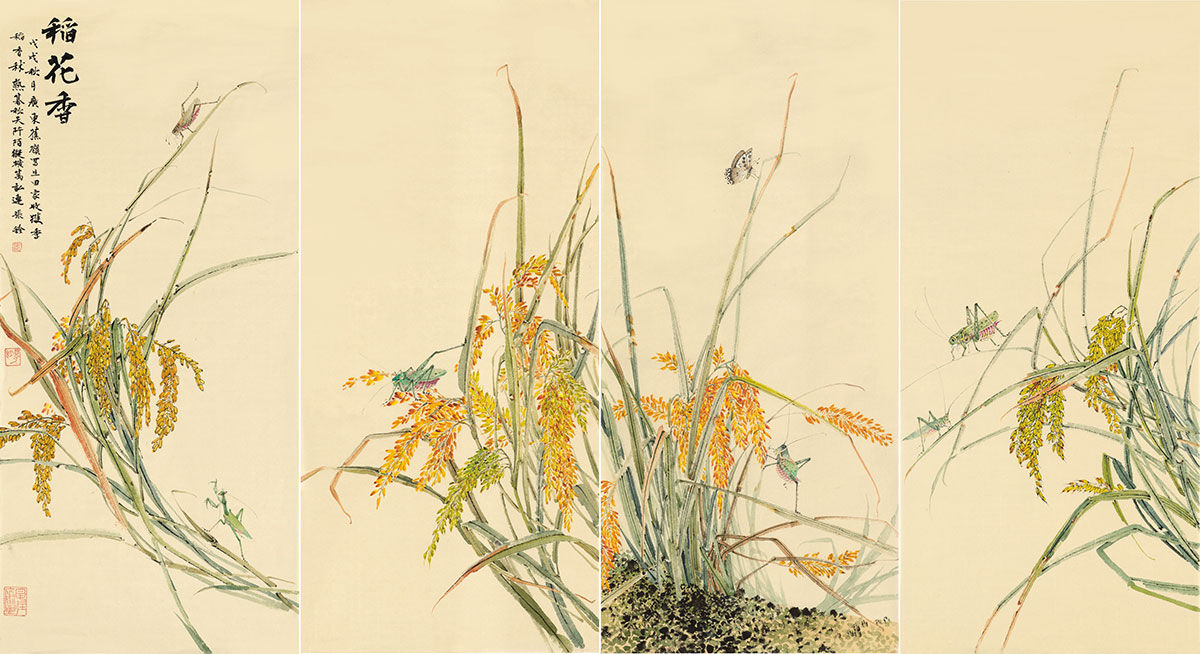 《稻花香》66x132cm-纸本设色-2018