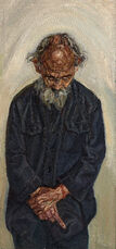 戴佛珠的老人	90*200cm	布面油画	1999