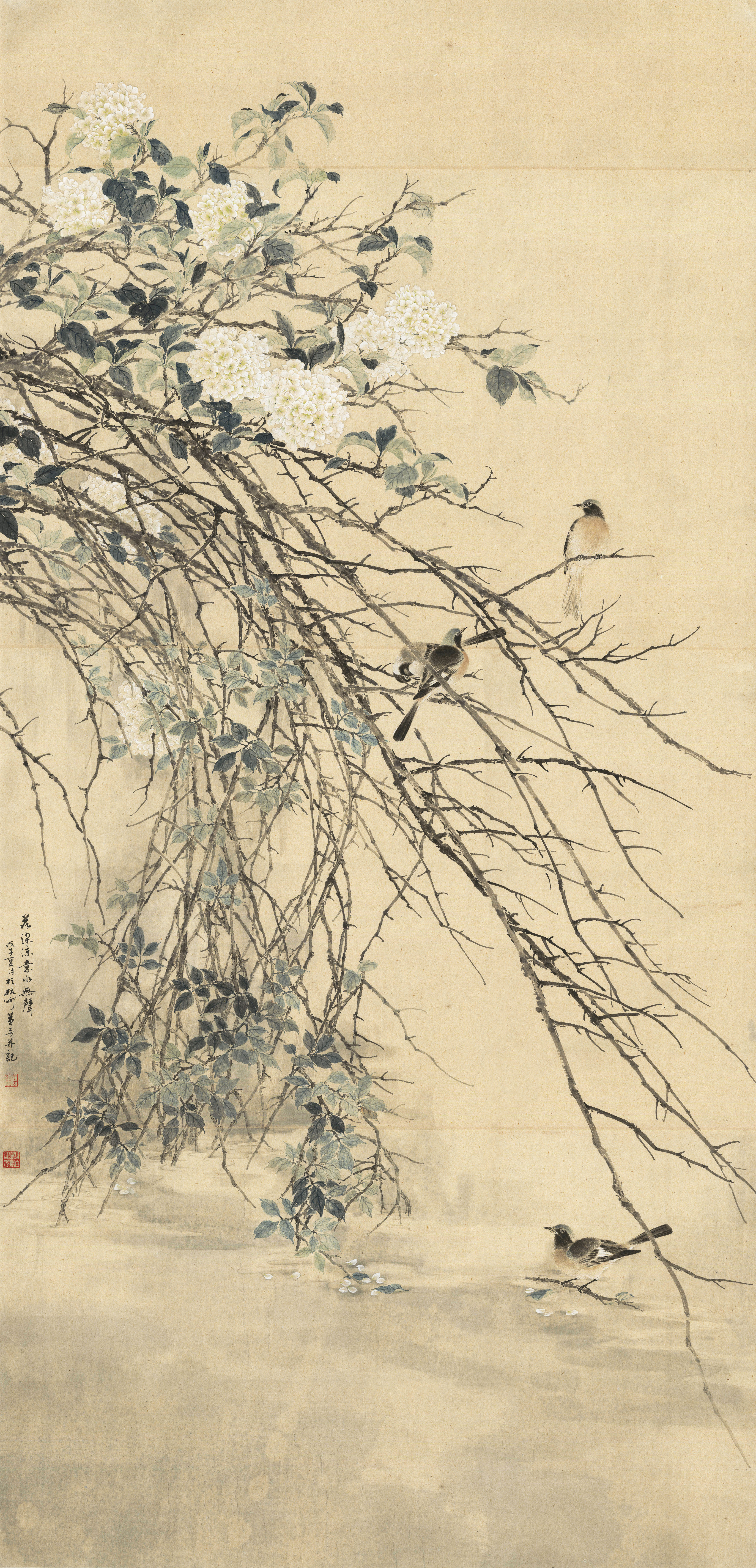 《花染凉意水无声》